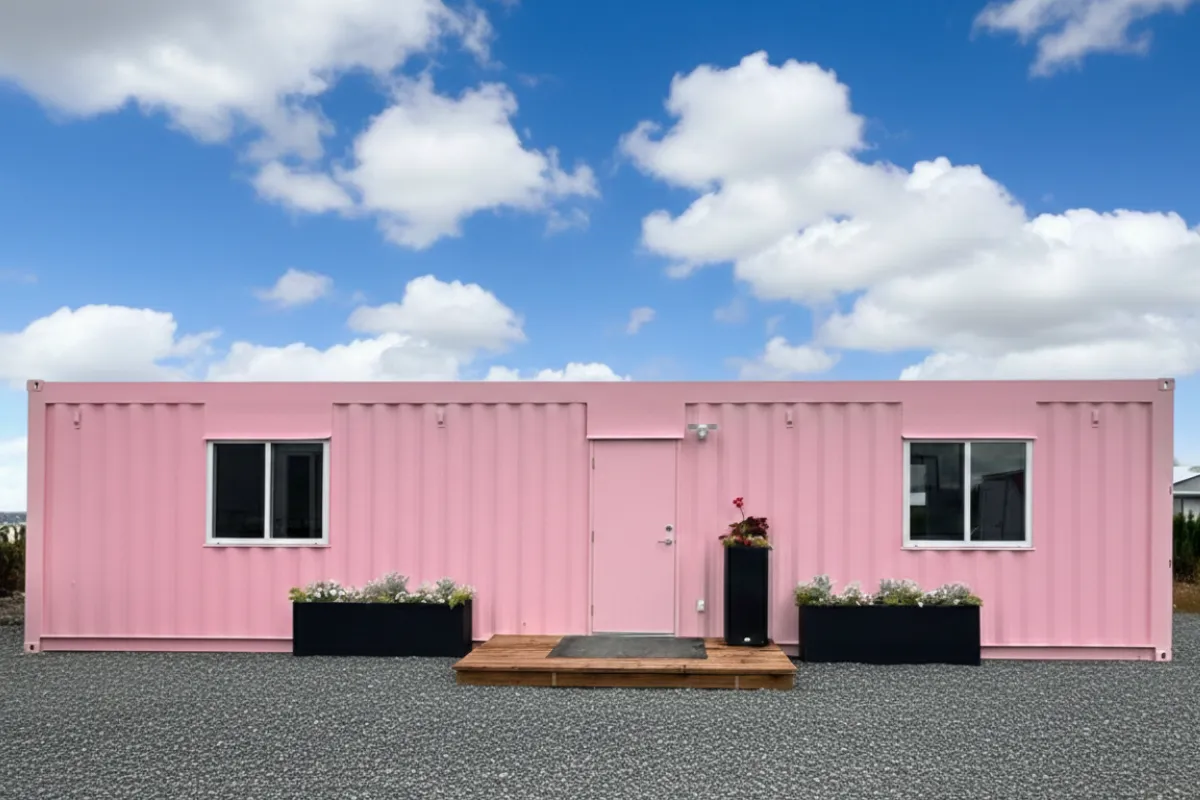 Modular office container front view — NED Structures